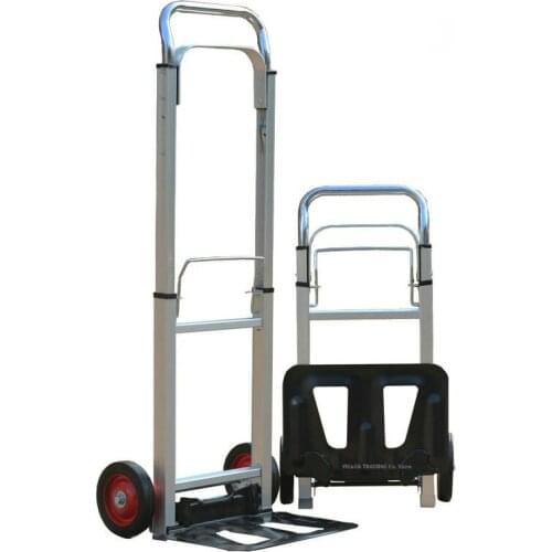 Folding Collapsible Hand Truck Luggage Trolley Carts with Telescoping Handle, Portable Lightweight Aluminum Aloy Hand Truck