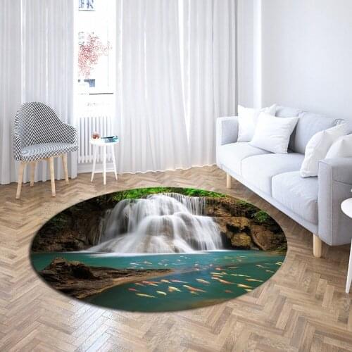 Modern Four Seasons Landscape Carpet Living Room/Coffee Table/Garden Blanket Polyester Anti-slip Mat Home Decor Carpet