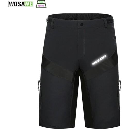 WOSAWE New Mens Bike Shorts Breathable Loose Fit For Outdoor Sports Cycling Running MTB Mountain Bicycle Riding Trousers Shorts