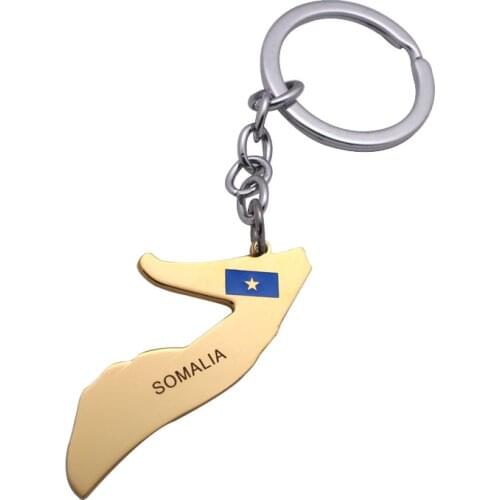 Zkd SOMALIA map SOMALIA flag Key Chains stainless steel key ring
