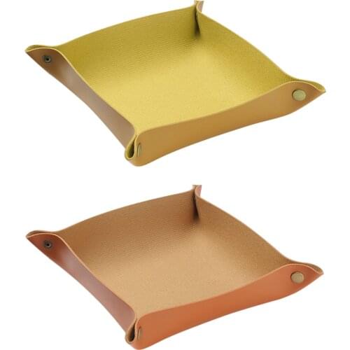 1 Pcs Leather Storage Box Desktop Storage Storage Tray Jewelry Key Sundries Makeup Lipstick Portable Home Storage Appliance