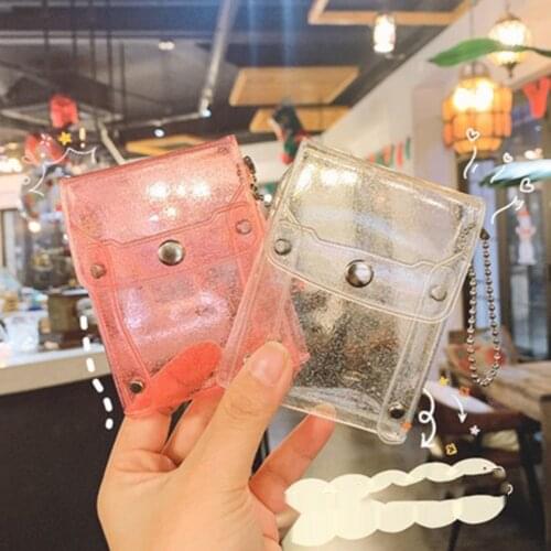 1pcs Waterproof Pvc Transparent Portable Storage Bag Lipstick Storage Bag Ins Mini Wallet Girls Coin Purse Sundries Storage