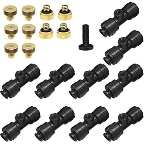 10pcs Portable Fog Nozzles Tee Kit Elements Household Garden Planting for Patios Misting System Garden Water Mist