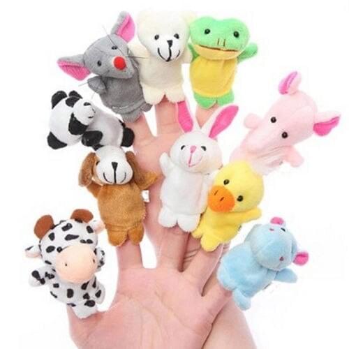 10pcs Finger Puppets Cloth Plush Doll Baby Educational Hand Cartoon Animal Toys Cute New Wholesale 2018