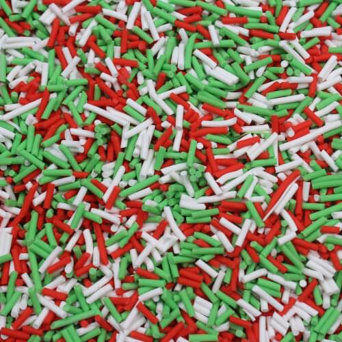 100g/Lot Polymer Clay Sugar Grains Cylindrical Sprinkles for Christmas and Mobile Decoration DIY Crafts Filler Accessories