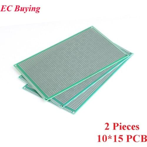 2pcs 10x15cm Double Side Prototype Universal Printed Circuit PCB Board 2.54mm Pitch Protoboard Hole Plate 10*15cm 100*150mm