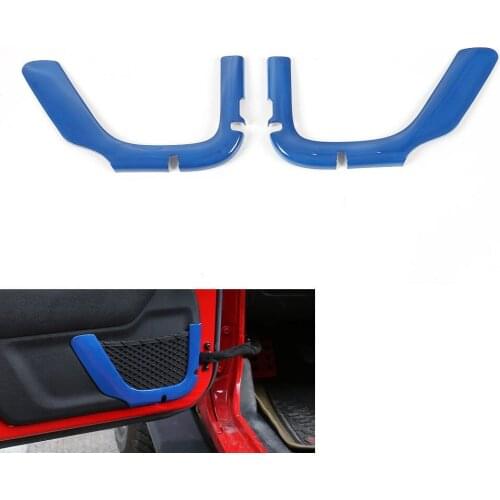2pcs Inner Door Storage Net String Bag ABS Trim Frame Decoration For 2011-2016 Wrangler 2 Door Car Styling