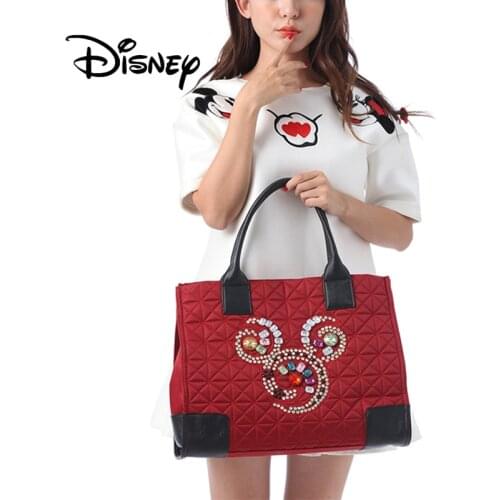 2020 Disney Genuine Mickey Women Shoulder Bag Fashion Elegant Large Capacity Female Diagonal Bags Nylon Cloth PU Girl Handbag