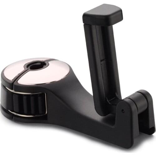 2in1 Car Multi Function Rear Seat Back Bracket Storage Phone Holder Headrest Hook Fastener Clip For Bag Grocery Organizer Cloth