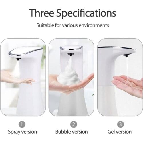350ML Automatic Induction Soap Dispenser Infrared Sensor Hands-free Non-contact Foam Alcohol Foam Gel Type Can Be Charged By USB