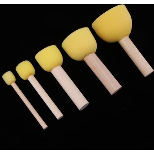 5pc of Sizes Sponge Stippler Foam Sponge Painting Brushes for Drawing