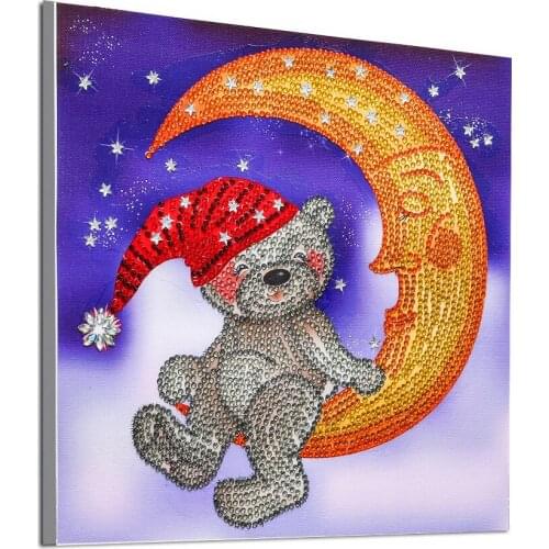 5D DIY Special Shaped Diamond Painting Animals Bear Diamond Embroidery Crystal Rhinestones Diamond Art Kits for Adults and Kids