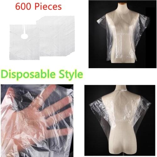 600x Clear Disposable Hair Cutting Capes Barber Shop Gown Hair Styling Dyeing