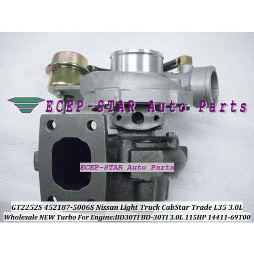 Free Ship GT2252S 452187 452187-0006 452187-0003 452187-0001 452187-0005 Turbo For NISSAN CabStar Trade M100 BD30TI BD-30Ti 3.0L