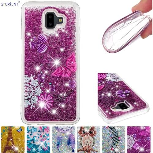 Glitter Case for Samsung Galaxy J6+ J6 Plus Cute Bling Liquid Soft Silicone Bumper Cover SM-J610FN/DS SM J610FN/DS SM-J610F/DS