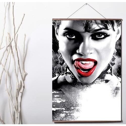 More Style Choose Sin City Movie Art Print canvas Poster Canvas Scroll Painting with wood