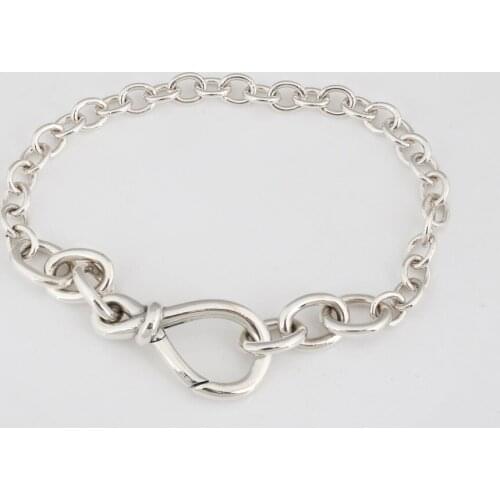 S925 Sparkling Infinity Knot Chain Bracelet for Women Girl Lady Gift