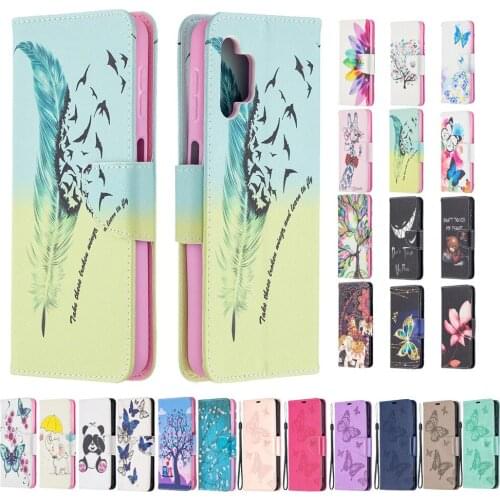 A12 A42 Fashion Painted Flip Phone Case For Samsung Galaxy A32 A52 A72 Fundas Luxury Leather Wallet Cover For Samsung A 12 A 42