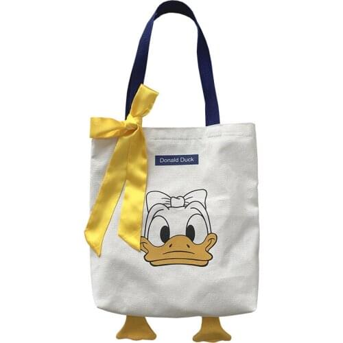 Disney cartoon Minnie Mickey Donald Duck girl shoulder bag handbag canvas large capacity student school bag