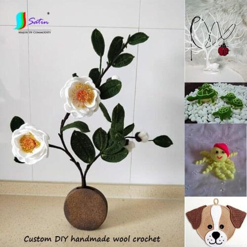 Home Make Decoration Baby Custom DIY Handmade Wool Crochet Flower Doll Pendant A0000L