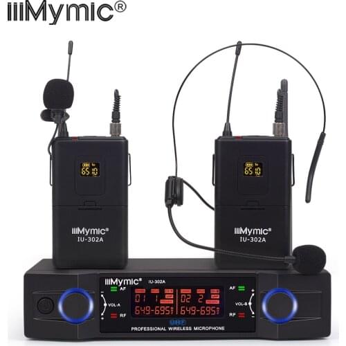 II-302 series UHF dual channel wireless mic set handheld/bodypack for home/company/show auto match easy for using