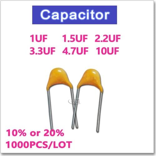 JASNPROSMA CT4 5.08mm Monolithic ceramic capacitor 1000PCS 50V 1UF 1.5UF 2.2UF 3.3UF 4.7UF 10UF 10% K 20% M 105 155 225 335 475