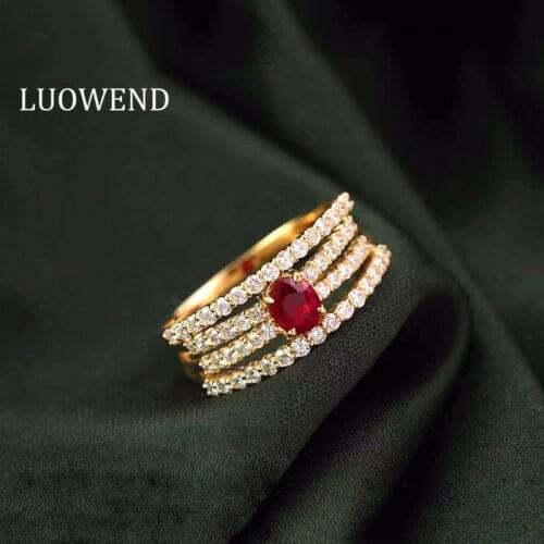 ANI 18K White Gold (AU750) Women Wedding Ring Certified Natural Ruby Oval Shape Real Diamond Ring for Women Enagement Customize