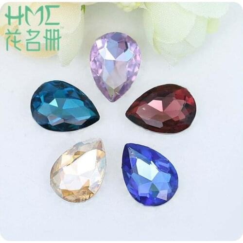 1pack Full Beauty Water drop Crystal Glass Stones Nail Rhinestones DIY Charms Nail Art Decorations 7x10mm 8x13mm