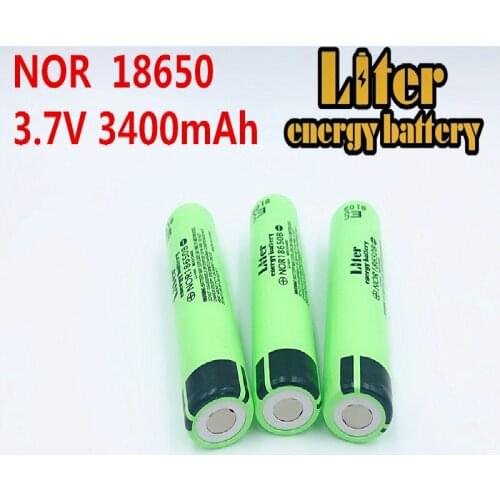 Liter energy battery 6PCS 100% original 18650 3400mAh battery NOR18650B 3.7 V lithium-ion Rechargebale battery