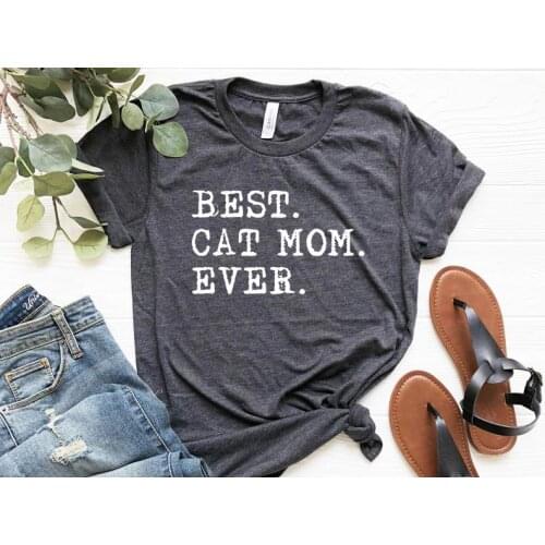 Best Cat Mom Shirt Graphic 100% Cotton T Shirt Short Sleeve Womens T-shirt Aesthetic O Neck Top Tee Drop Shipping Harajuku top
