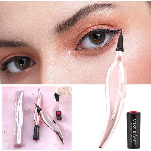 Miss Rose Feather Eyeliner Waterproof Black Liquid Eyeliner Pencil Long-lasting Women Natural Eye Liner Pen Cosmetic Makeup Tool
