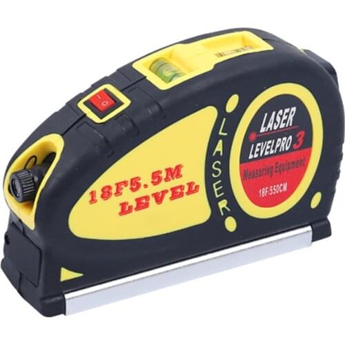 Multifunction Laser Infrared Level Liner Cross Line Tape Measure Marker 5.5 Meter Vertical Level Measuring Tool Tape Measure