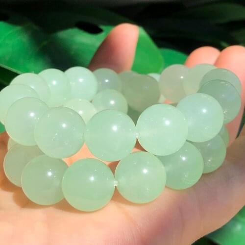AAA Natural Stone Green Chalcedony Jades Beads Mineral Loose Spacer Beads For Jewelry Making DIY Bracelet Necklace 4 6 8 10 12mm