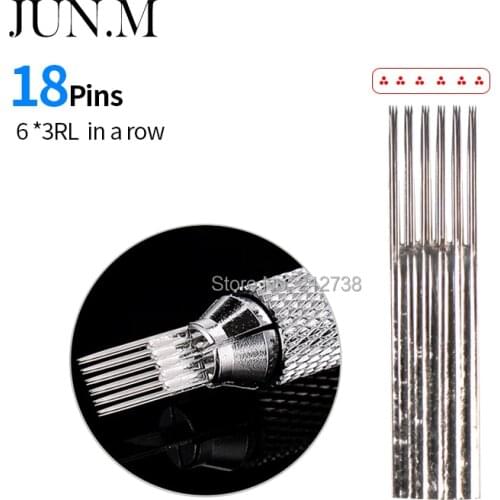 Newest deisgn 20pcs permanent makeup microblading blades fog eyebrow needle 6X3RL manual needles for fog eyebrow 18needles-C0