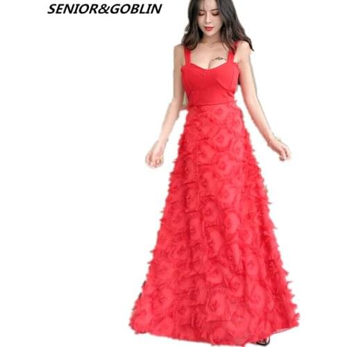 New Arrival 2019 Summer Elegant Ladies Boho Dress Sexy Slim Women Sexy Backless Tassel Patchwork Spaghetti Strap Maxi Dress