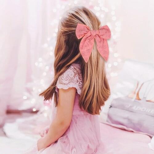 Oaoleer New Embroidered Bow Clip Childrens Hairpin Clip Flower Embroided Hairpin Barrette Kids Girls Hair Accessories Headdress