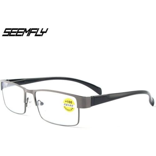 Seemfly Men Women Classic Reading Glasses Vintage Metal Frame Anti Blue Light Presbyopic Glasses Computer Gaming Goggle Eyewear
