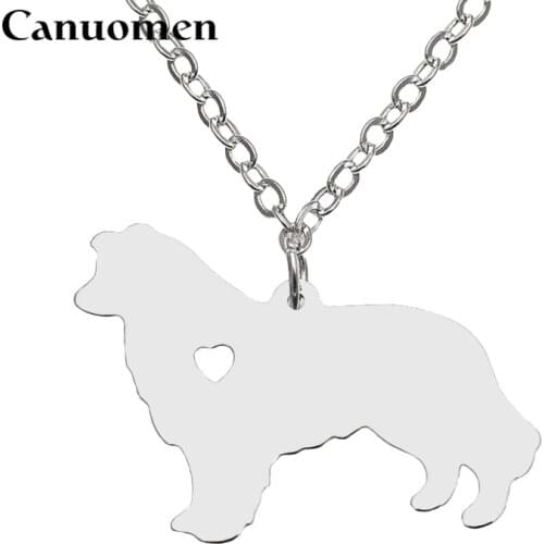 Canuomen Great Pyrenees Pendant with Love Heart Stainless Steel Animals Necklaces Pet Dogs for Men and Women Charm Jewelry