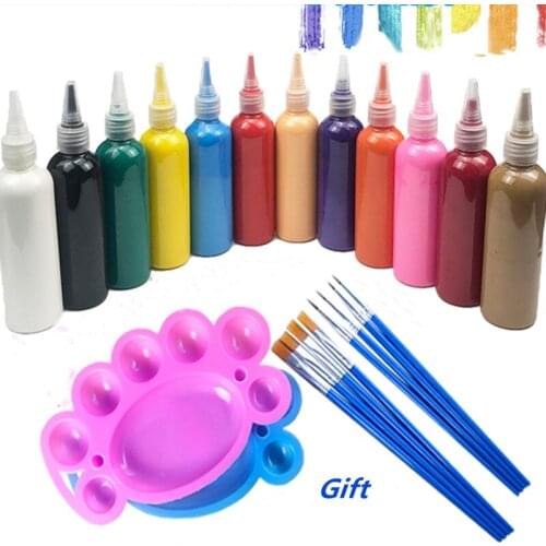 12 color professional acrylic oil paint set diy painted paint plaster childrens hand-painted art supplies watercolor paint