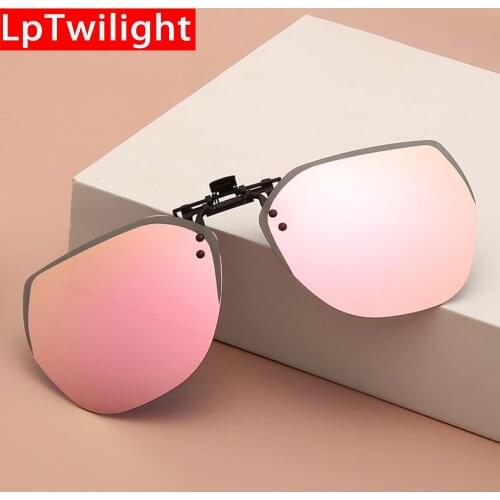 Polarized Clip On Sunglasses Men Flip Up Sunglasses Photochromic Driving Glasses Mirrored Sunglasses Night Vision Fishing Goggle