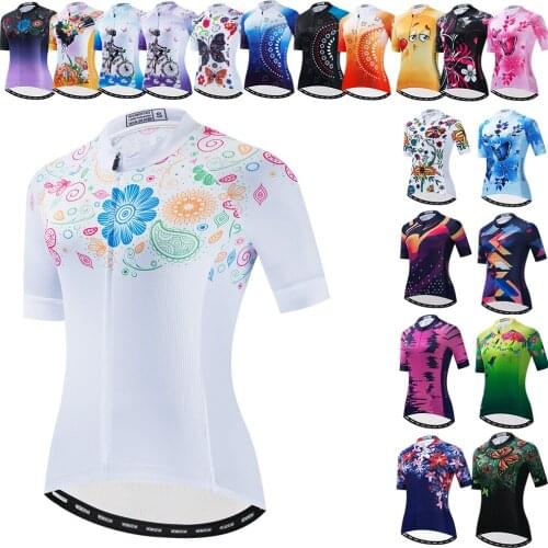 Weimostar Flower Cycling Jersey Women Pro Team Bicycle Clothing Summer Bike mtb Jersey Quick Dry Cycling Shirt Maillot Ciclismo