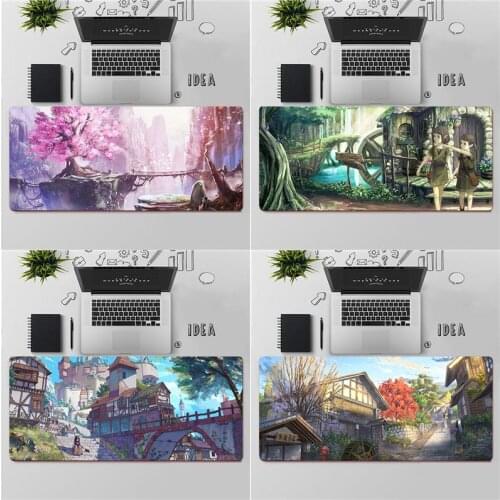 Maiya Top Quality Beautiful Anime Fantasy Town Tree gamer play mats Mousepad Free Shipping Large Mouse Pad Keyboards Mat