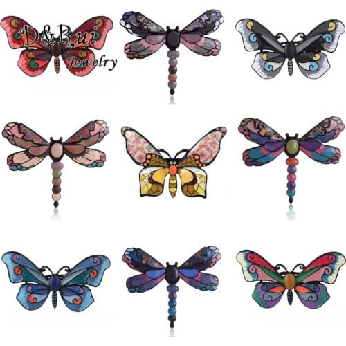 Clearance Butterfly Brooches Vintage Dragonfly Crystal Insects Bee Pins Jewelry Fashion Dress Coat Accessories Brooch for Women