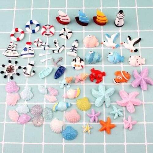 20pcs/set Ocean ship Flatback Figurine DIY Accessories Birthday Party Scrapbook Decor Home Craft Cabochon
