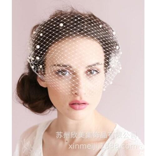 2021 Wedding Bridal Hats Vintage Wedding Bridal Hair Accessories Flower Tulle Birdcage Veil Headpiece Head Veil