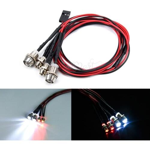 4pcs/lot RC Model Drift Car LED Night 5mm & 3mm headlamps headlights LED Light LED For RC Car RC Parts