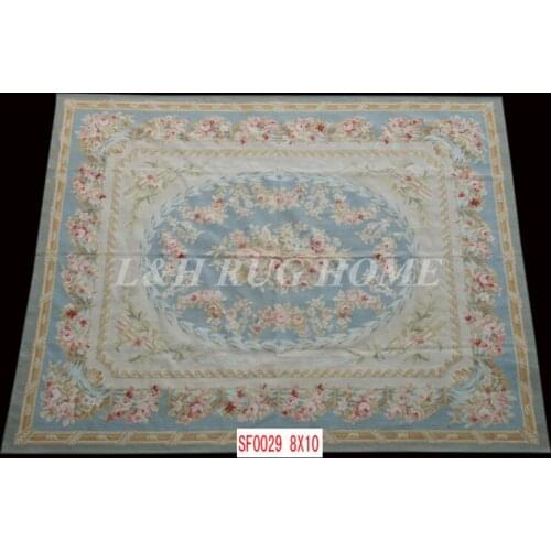 Free shipping 8'x10' French Aubusson weave rug hand woven carpet original oriented rug royal style
