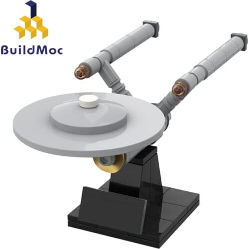 Buildmoc Star Travel Movie USS Enterprise NCC-1701 Mini Spaceship Warship Model Set Educational Building Blocks Kids Toys Gifts