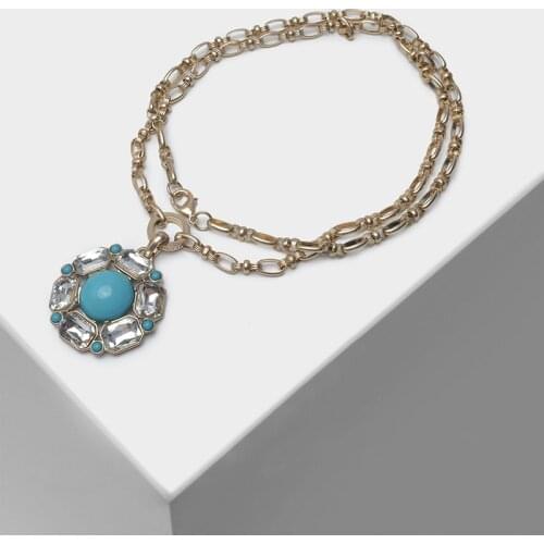 Amorita boutique Blue flower pendant necklace fashionable necklace