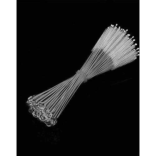 5Pcs Soft Baby Milk Feeding Bottle Drink Water Cup Straw Washing Brush Cleaner Stainless Steel Handle Spiral Hair Cleaning Tool